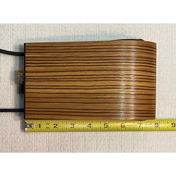 Hammill Diebolt Studio Alcea Minaudiere Wood Handbag Zebrawood MSRP $220 - Picture 14 of 16